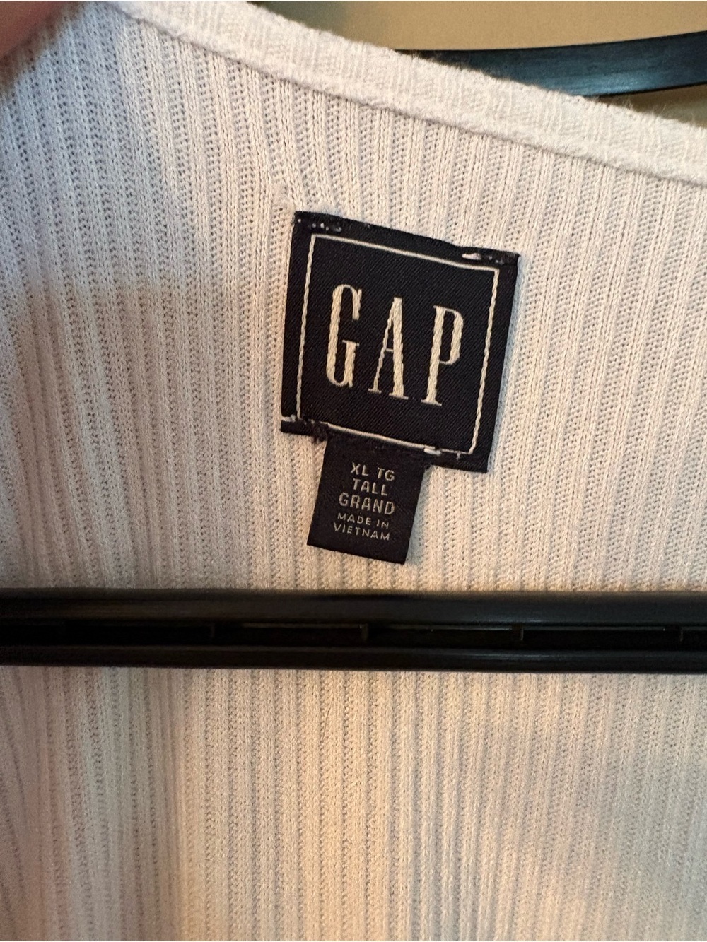 GAP Cream Ribbed Wrap Tank Top - Picture 3 of 8